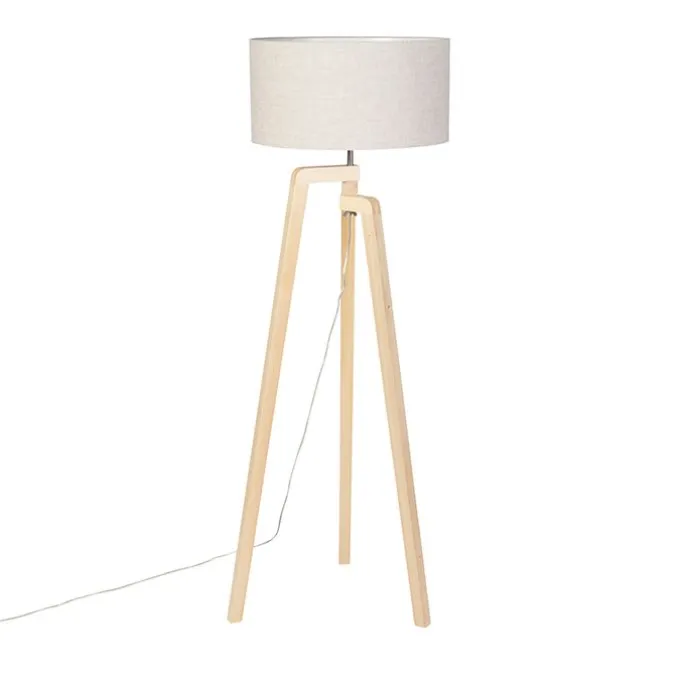 Stehleuchte Stativholz mit Pfefferschirm 50 cm - Puros