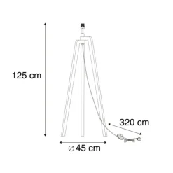 Stehleuchte Stativholz ohne Schirm - Puros