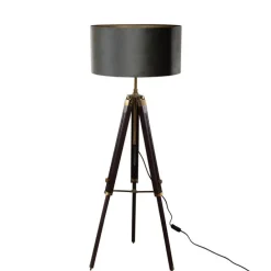 Stehleuchte Tripod Messing mit Samt-Schirm Grün 50cm - Cortin