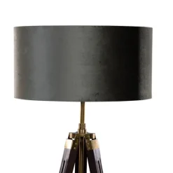 Stehleuchte Tripod Messing mit Samt-Schirm Grün 50cm - Cortin