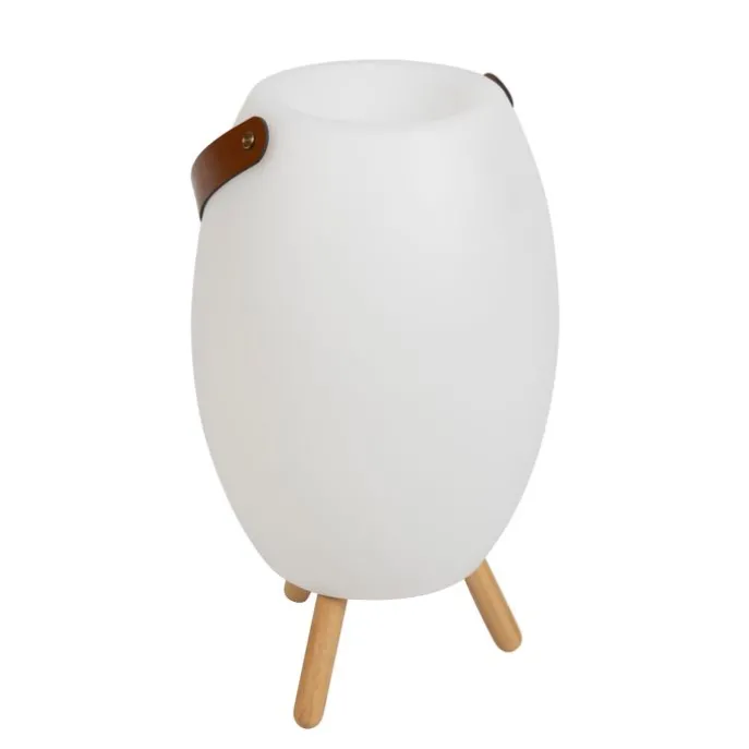 Stehleuchte Weiß 40,5 cm inkl. LED und Lautsprecher Dimmbar RGBW IP44 mit Fernbedienung - Apolo