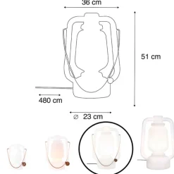 Stehleuchte weiß 51 cm IP44 - Storm Large