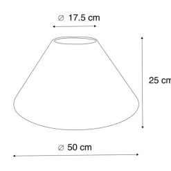 Stofflampenschirm beige rund abgeschrägt 50/17,5/25