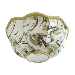 Stofflampenschirm Blattdesign mit weißer Innenseite 45/15/21,5 - Heritage