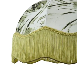 Stofflampenschirm Blattdesign mit weißer Innenseite 45/15/21,5 - Heritage