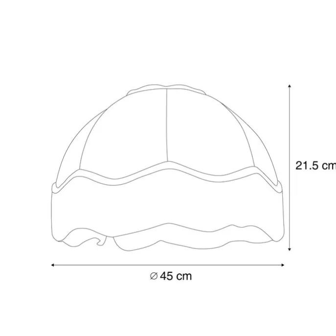 Stofflampenschirm Blattdesign mit weißer Innenseite 45/15/21,5 - Heritage