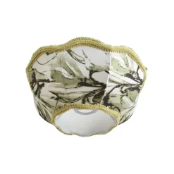 Stofflampenschirm Blattdesign mit weißer Innenseite 31,5/15/14 - Heritage