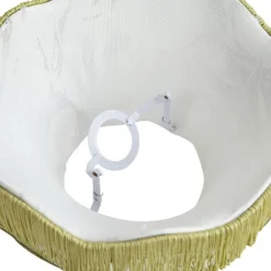 Stofflampenschirm Blattdesign mit weißer Innenseite 31,5/15/14 - Heritage