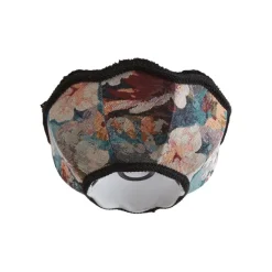 Stofflampenschirm Blumendesign mit weißer Innenseite 31,5/15/14 - Heritage