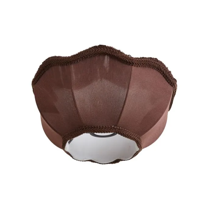 Stofflampenschirm braun mit weißer Innenseite 31,5/15/14 - Heritage