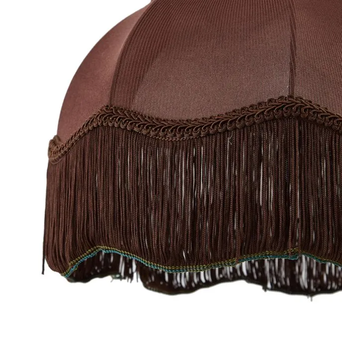 Stofflampenschirm braun mit weißer Innenseite 31,5/15/14 - Heritage