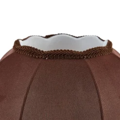 Stofflampenschirm braun mit weißer Innenseite 31,5/15/14 - Heritage