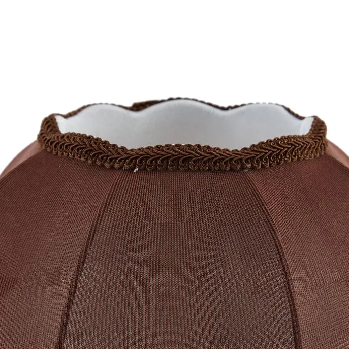 Stofflampenschirm braun mit weißer Innenseite 31,5/15/14 - Heritage