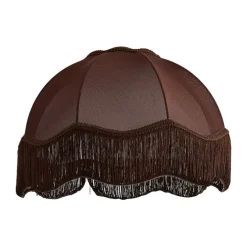 Stofflampenschirm braun mit weißer Innenseite 45/15/21,5 - Heritage