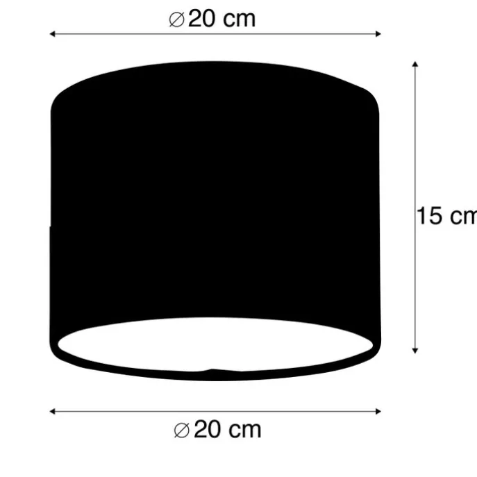 Stofflampenschirm schwarz 20/20/15