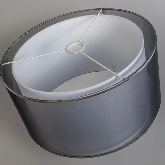 Stofflampenschirm schwarz / weiß 47/25 - Duo