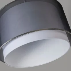 Stofflampenschirm schwarz / weiß 47/25 - Duo