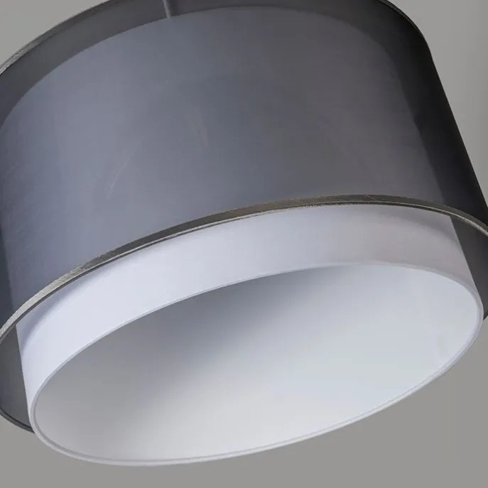 Stofflampenschirm schwarz / weiß 47/25 - Duo