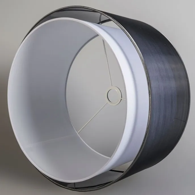 Stofflampenschirm schwarz / weiß 47/25 - Duo