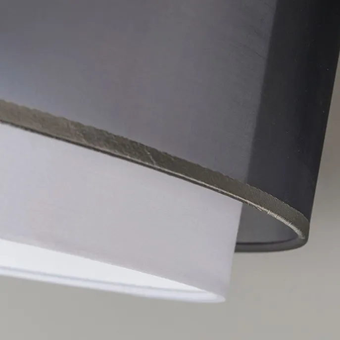 Stofflampenschirm schwarz / weiß 47/25 - Duo