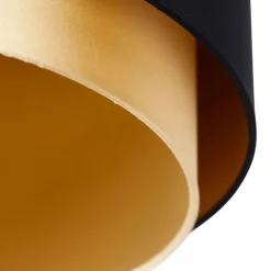 Stofflampenschirm schwarz 40/47/26 mit goldenem Interieur