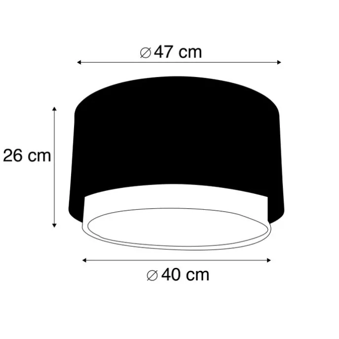 Stofflampenschirm schwarz 40/47/26 mit goldenem Interieur