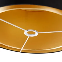 Stofflampenschirm schwarz 40/47/26 mit goldenem Interieur