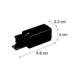 Stromversorgung für 3-phasiges Schienensystem weiß rechts - 3-phasig