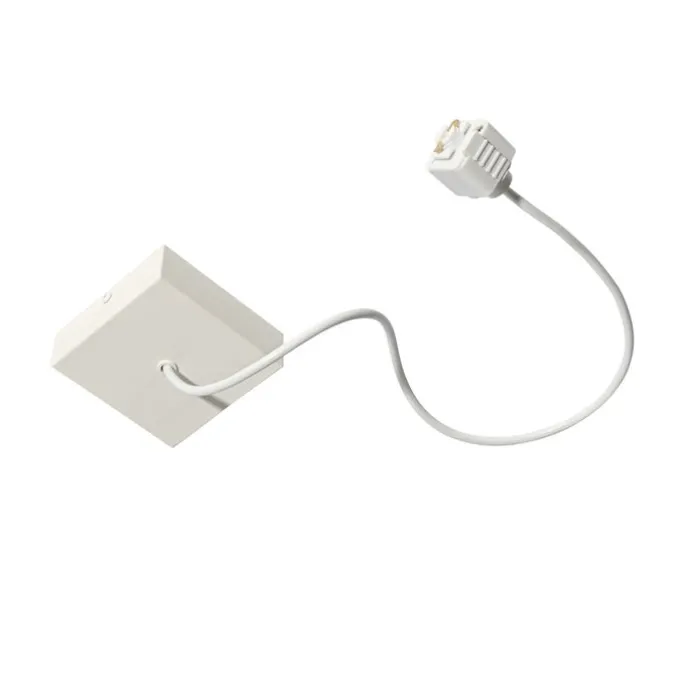 Stromzufuhr mit quadratischer Montageplatte für 1-phasige Schiene weiß - Iconic