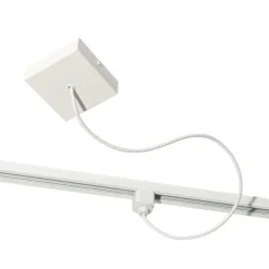 Stromzufuhr mit quadratischer Montageplatte für 1-phasige Schiene weiß - Iconic