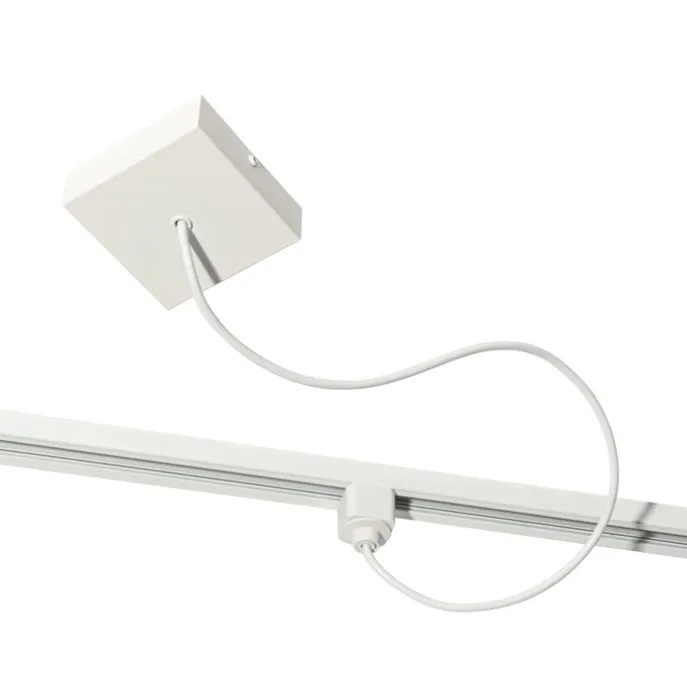 Stromzufuhr mit quadratischer Montageplatte für 1-phasige Schiene weiß - Iconic