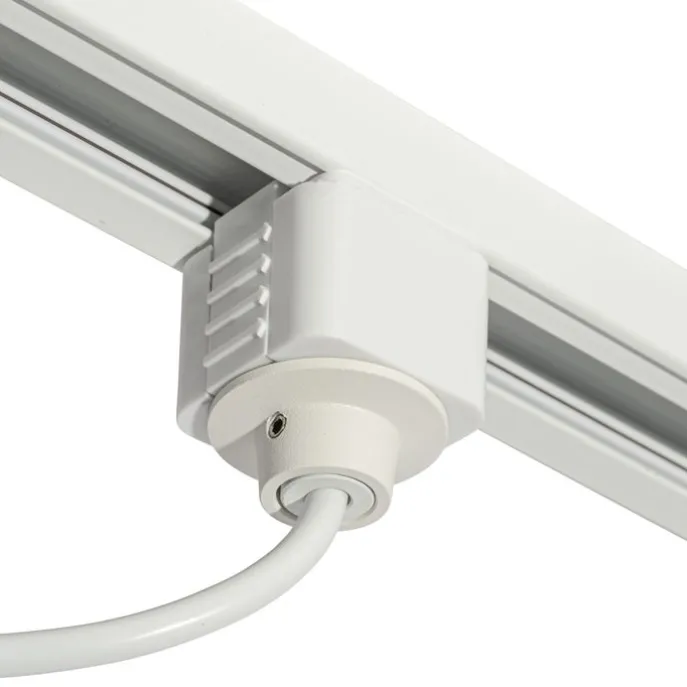 Stromzufuhr mit quadratischer Montageplatte für 1-phasige Schiene weiß - Iconic