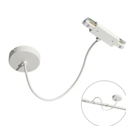 Stromzufuhr mit runder Montageplatte für 1-phasige Schiene weiß - Iconic