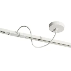 Stromzufuhr mit runder Montageplatte für 1-phasige Schiene weiß - Iconic