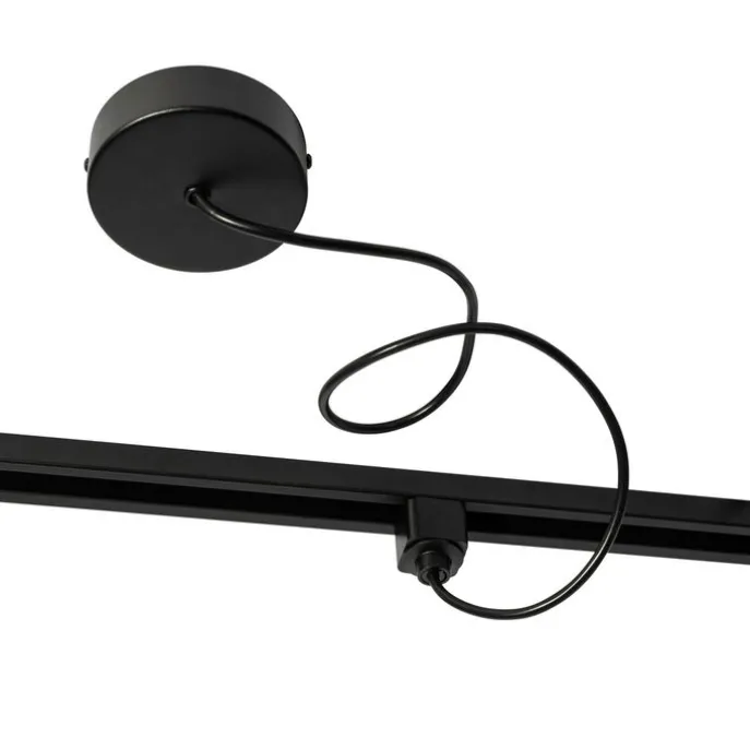 Stromzufuhr mit runder Montageplatte für 1-phasige Schiene schwarz - Iconic