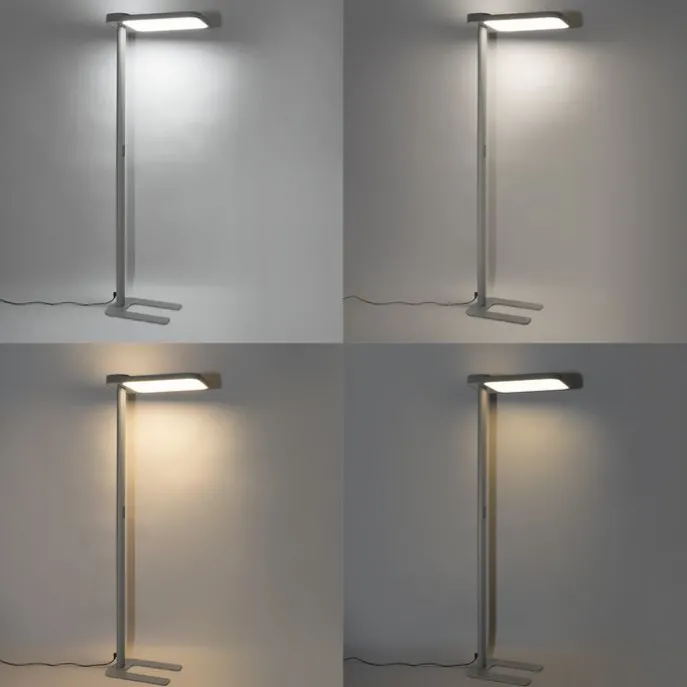 Tageslicht-Stehleuchte Grau Quadratisch inkl. LED und Dimmer - Guzo