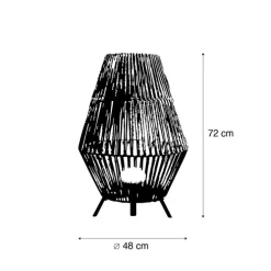 Taupe Stehleuchte inklusive dimmbarer LED, IP54, wiederaufladbar mit Fernbedienung - Conta