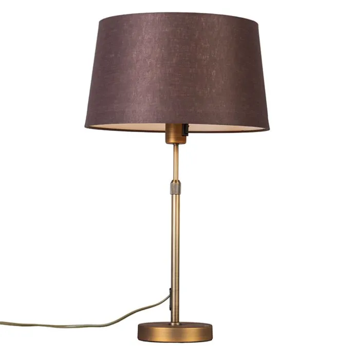 Tischlampe Bronze mit Schirm braun 35 cm verstellbar - Parte