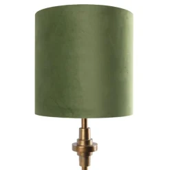 Tischlampe Bronze Veloursschirm grün 40 cm - Diverso