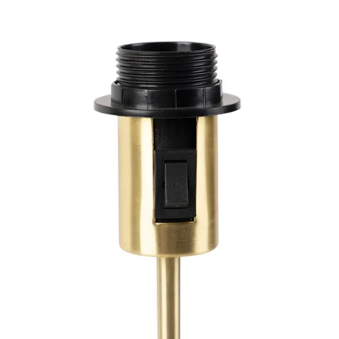 Tischlampe Gold / Messing mit Leinenschirm schwarz 35 cm - Parte