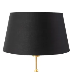 Tischlampe Gold / Messing mit Schirm schwarz mit Gold 32 cm - Parte