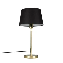 Tischlampe Gold / Messing mit Schirm schwarz 25 cm verstellbar - Parte