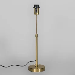 Tischlampe Gold / Messing mit Schirm schwarz 25 cm verstellbar - Parte