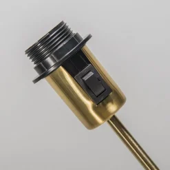 Tischlampe Gold / Messing mit Schirm schwarz 25 cm verstellbar - Parte