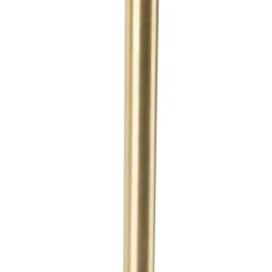 Tischlampe Gold / Messing mit Leinenschirm Taupe 35 cm - Parte
