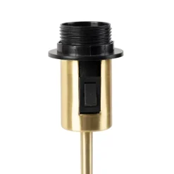 Tischlampe Gold / Messing mit Leinenschirm grau 35 cm - Parte