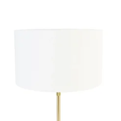 Tischlampe gold verstellbar mit Schirm weiß 35 cm - Parte