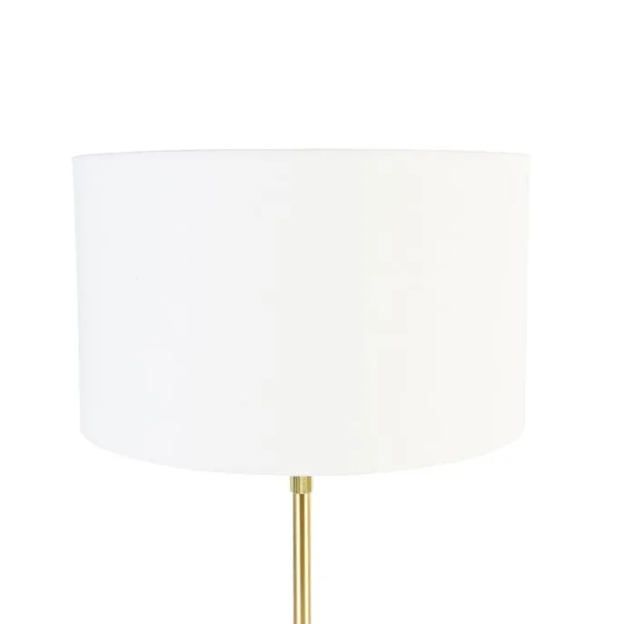 Tischlampe gold verstellbar mit Schirm weiß 35 cm - Parte