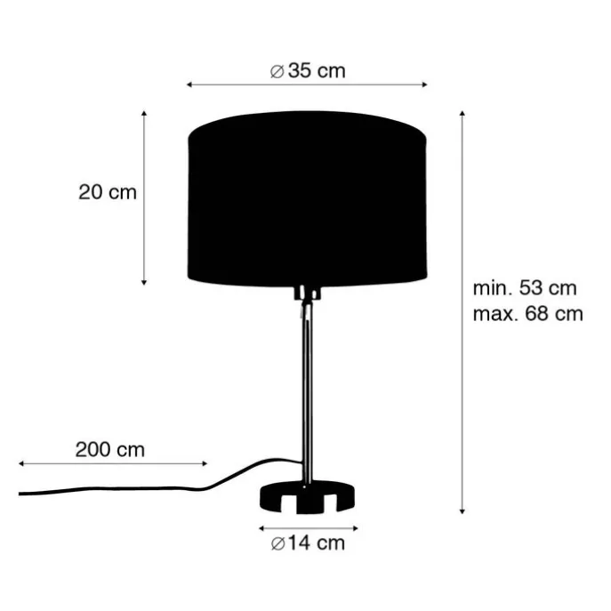 Tischlampe gold verstellbar mit Schirm weiß 35 cm - Parte
