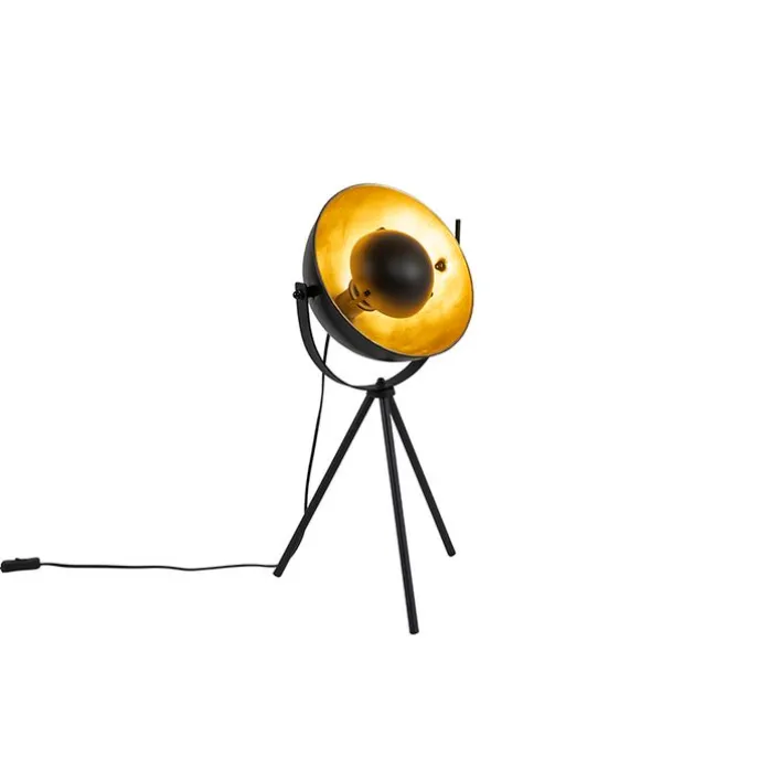 Tischlampe schwarz mit Gold 63,3 cm Stativ verstellbar - Magnax
